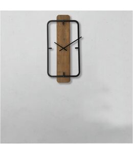 LAUREN TAYLOR WALL CLOCK IN METAL/WOOD BLACK RECTANGLE 20X9.5X2"