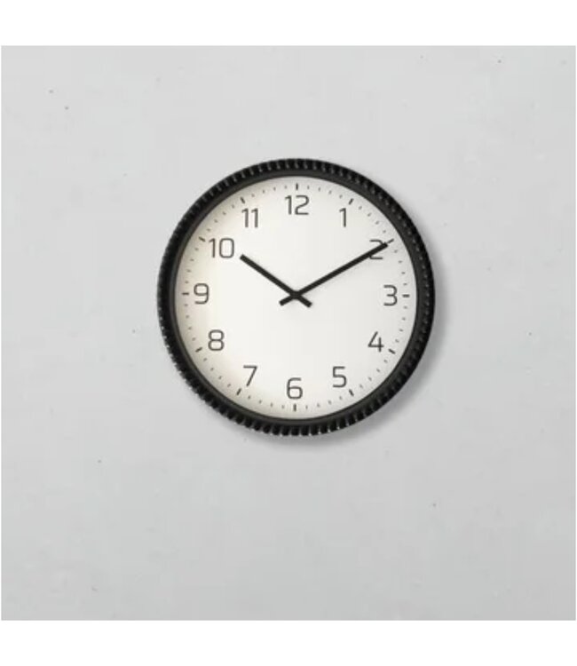 LAUREN TAYLOR ROUND WALL CLOCK BLACK 12"