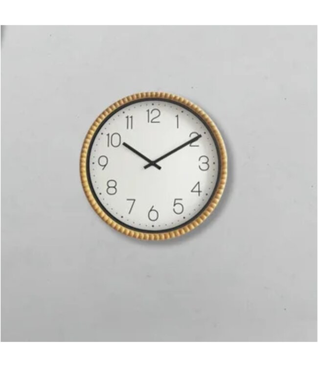 LAUREN TAYLOR ROUND WALL CLOCK GOLD 12"