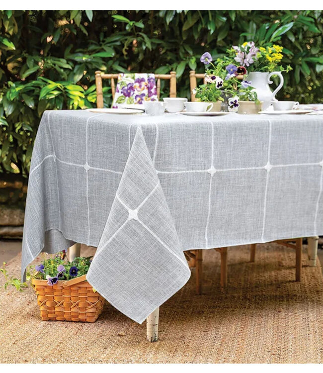 LAUREN TAYLOR VENICE JACQUARD EMBROIDERED TABLECLOTH