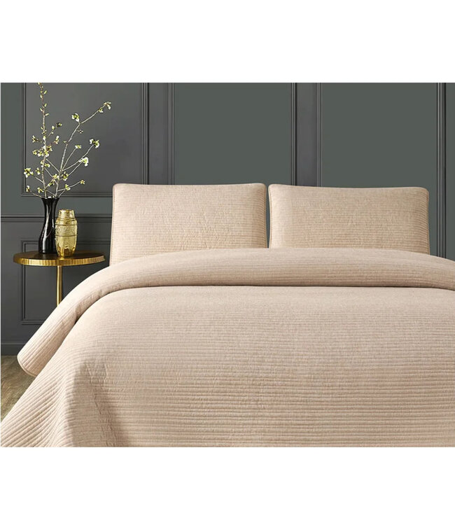 CATIONIC 3Pc QUILT SET TAUPE