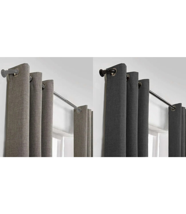 BLACK OUT VINTAGE CURTAIN ROD BLACK