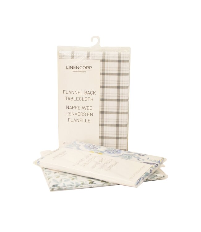 PEVA FLANNEL BACK TABLECLOTH AST