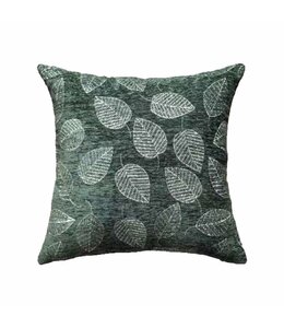LAUREN TAYLOR CHENILLE CUSHIONS GREEN LEAVES 20X20"
