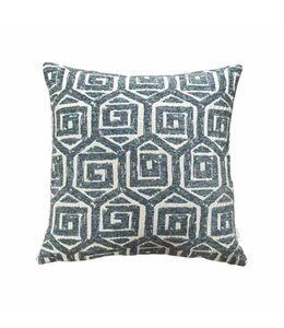 LAUREN TAYLOR CHENILLE CUSHIONS BLUE GEO 20X20"