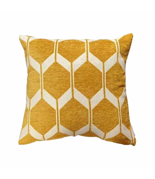 LAUREN TAYLOR CHENILLE CUSHIONS YELLOW RHOMBUS 20X20"