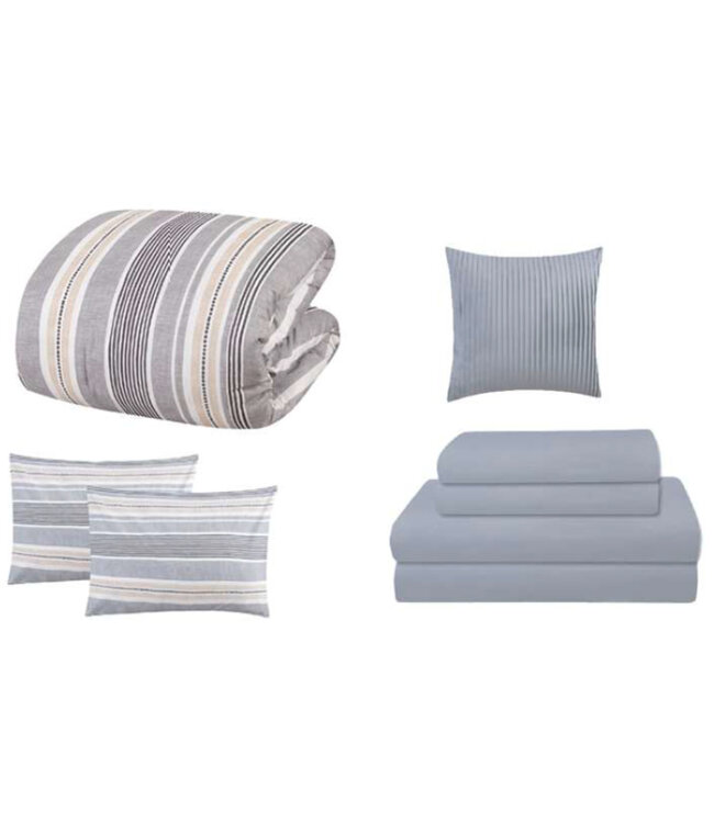 LIAM 8Pc COMFORTER SET BLUE
