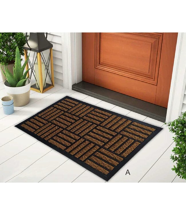LAUREN TAYLOR COIR MATTING MAT WITH RUBBER AST 18X30"