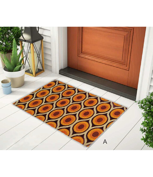 LAUREN TAYLOR COIR MAT PRINT w/PVC BACKING AST 18X30"