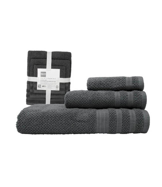 3Pc POPCORN BATH TOWEL SET