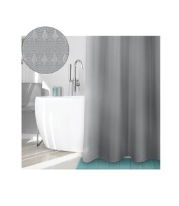 SOLID WAFFLE FABRIC SHOWER CURTAIN 70X72" CHARCOAL