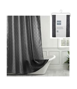 SOLID JACQUARD FABRIC SHOWER CURTAIN 70X72" CHARCOAL