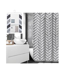 CHEVRON PRINTED FABRIC SHOWER CURTAIN 70X72"