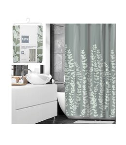SAGE PRINTED FABRIC SHOWER CURTAIN 70X72"