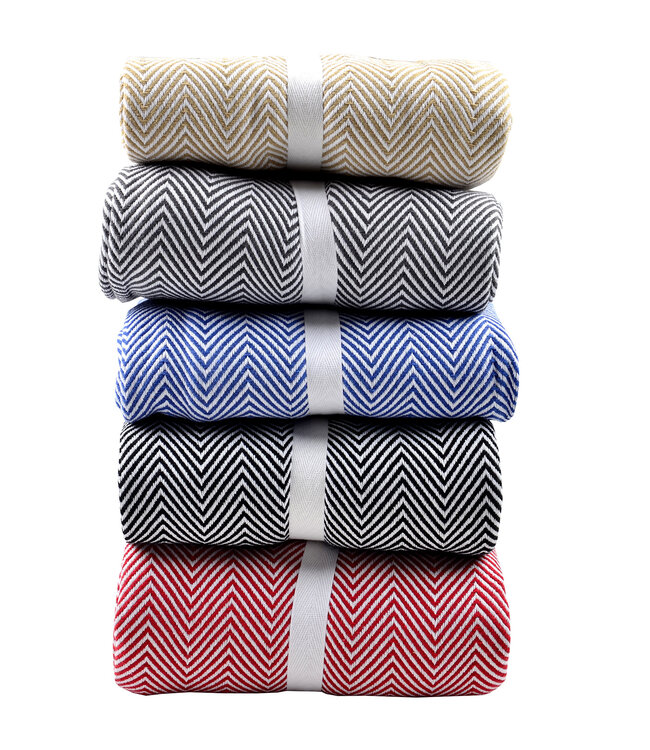 LAUREN TAYLOR *DANIEL CHEVRON WOVEN COTTON BLANKET (MP2)
