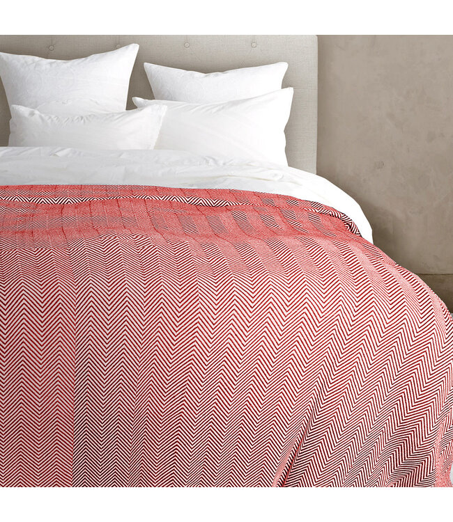 LAUREN TAYLOR *DANIEL CHEVRON WOVEN COTTON BLANKET (MP2)