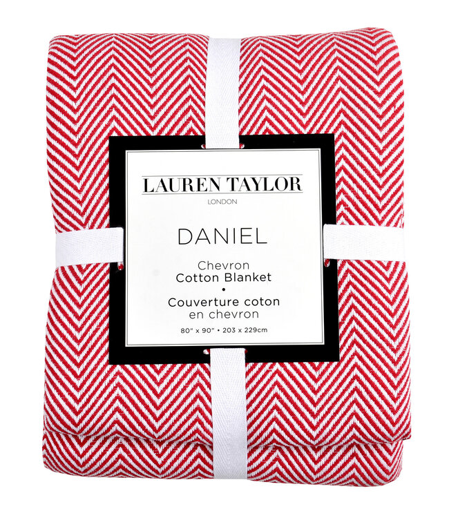 LAUREN TAYLOR *DANIEL CHEVRON WOVEN COTTON BLANKET (MP2)