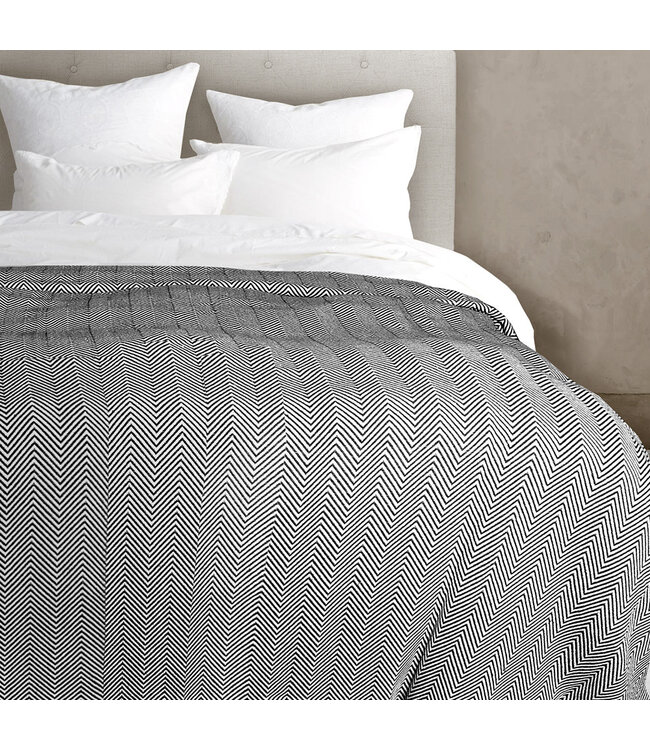 LAUREN TAYLOR *DANIEL CHEVRON WOVEN COTTON BLANKET (MP2)
