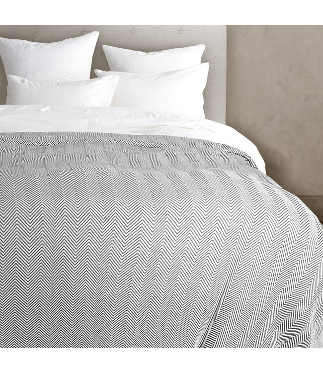 LAUREN TAYLOR *DANIEL CHEVRON WOVEN COTTON BLANKET (MP2)