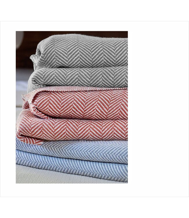 LAUREN TAYLOR *DANIEL CHEVRON WOVEN COTTON BLANKET (MP2)