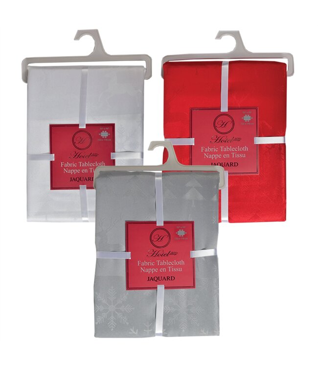 JACQUARD FABRIC CHRISTMAS COLLECTION  TABLECLOTH AST