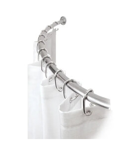 CURVED SHOWER ROD SOLID CHROME