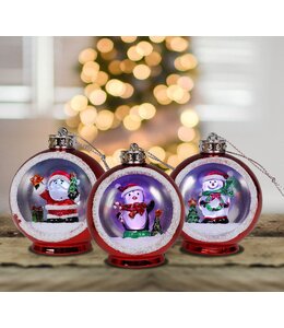LAUREN TAYLOR CHRISTMAS LED COLOUR CHANGING ORNAMENT RED