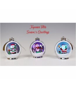 LAUREN TAYLOR CHRISTMAS LED COLOUR CHANGING ORNAMENT SILVER