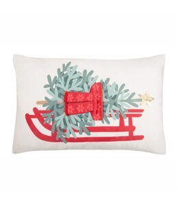 3D DETAIL FUN CUSHION 12X18" SLEIGH