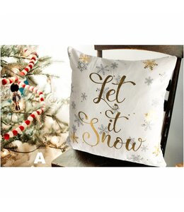 LAUREN TAYLOR LET IT SNOW CUSHION AST 18X18" (MP12)