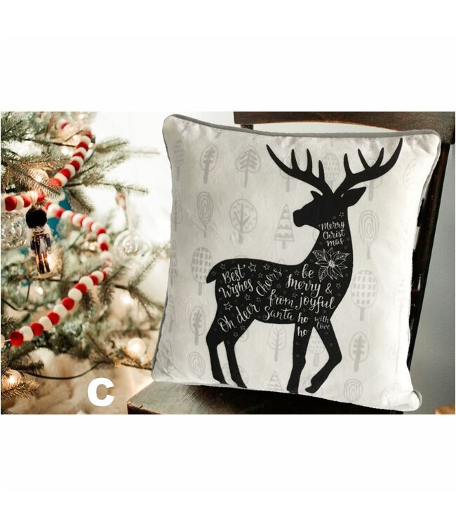 LAUREN TAYLOR LET IT SNOW CUSHION AST 18X18" (MP12)