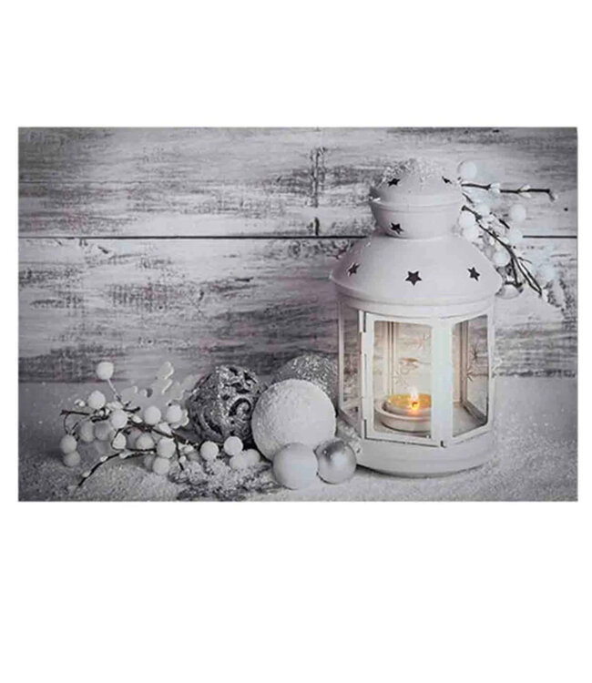 LAUREN TAYLOR CHRISTMAS LED LANTERN WALL CANVAS AST (MP12) 18X18"