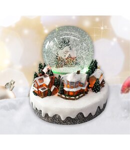 LAUREN TAYLOR CHRISTMAS MUSICAL VILLAGE GLOBE MULTI 7X5.5X7.5"