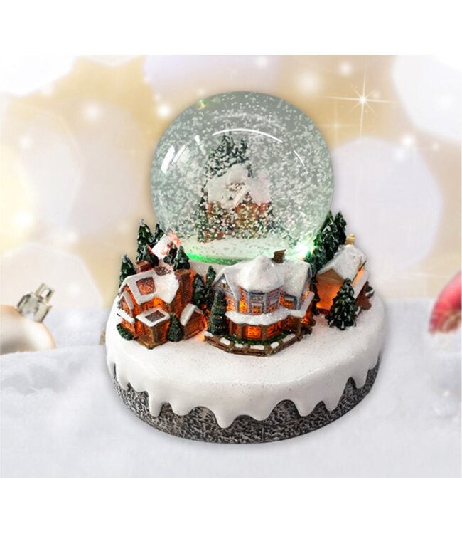 LAUREN TAYLOR CHRISTMAS MUSICAL VILLAGE GLOBE MULTI 7X5.5X7.5"