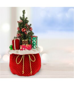 LAUREN TAYLOR CHRISTMAS TREE A TOP GIFT BAG  RED 10X24"