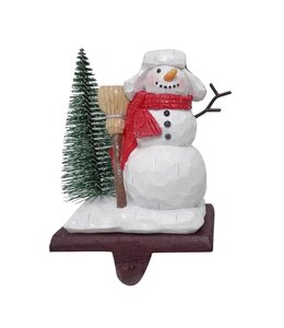SNOWMAN w/CHRISTMAS TREE STOCKING HOLDER