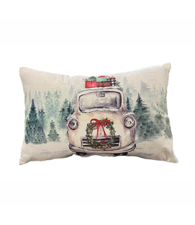 LED WHITE CAR LUMBAR CUSHION 12X20"