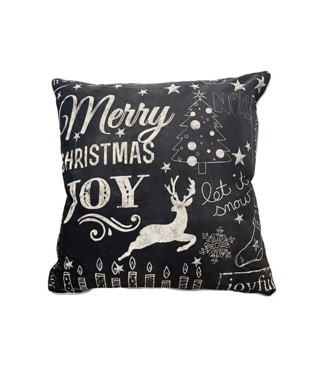 LED CHRISTMAS TEXT CUSHION 18X18"