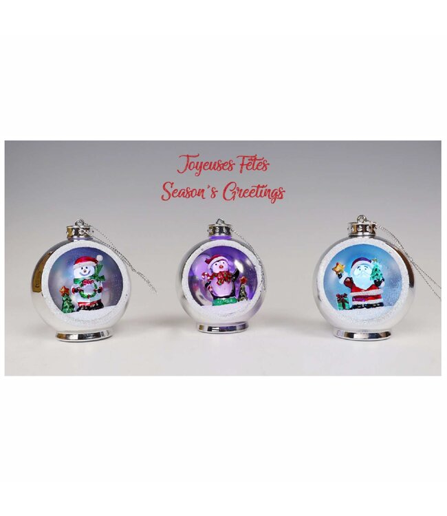 LAUREN TAYLOR CHRISTMAS LED COLOUR CHANGING ORNAMENT SILVER