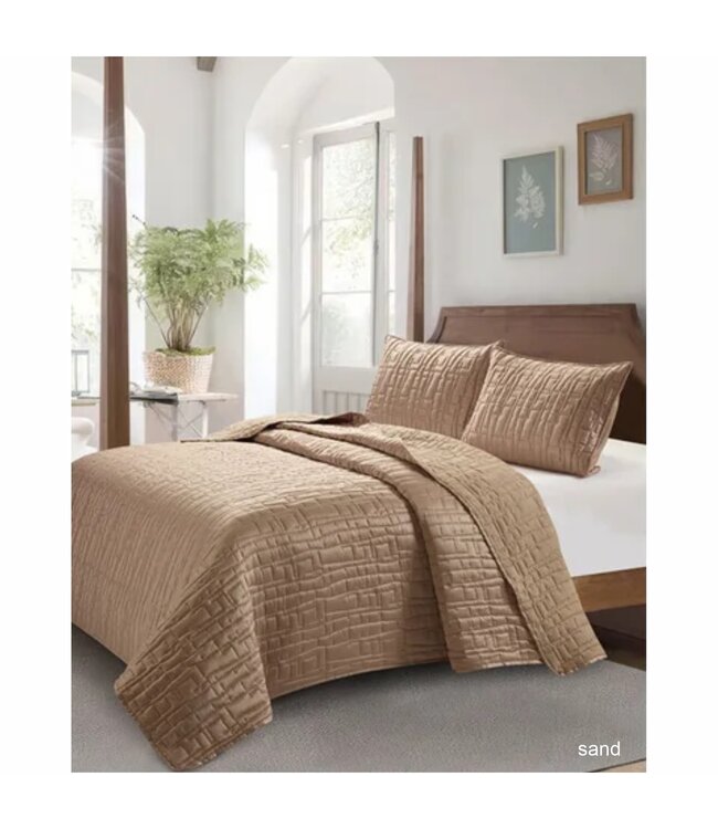 LAUREN TAYLOR SETA SATIN QUILT SET AST