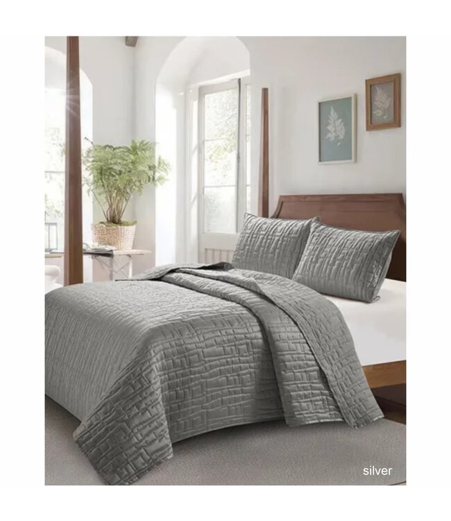 LAUREN TAYLOR SETA SATIN QUILT SET AST