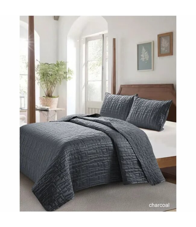 LAUREN TAYLOR SETA SATIN QUILT SET AST