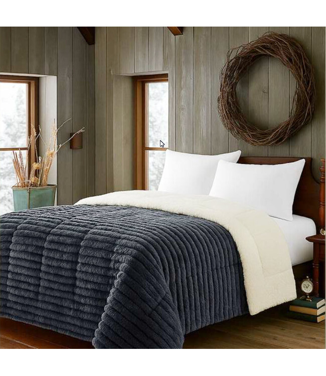ROBERTO RIBBED FLEECE COMFORTER AST QUEEN