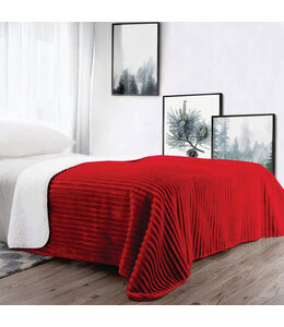 LAUREN TAYLOR PORTIA RIBBED PLUSH MICRO MINK REVERSE TO SHERPA BLANKET 60X90" (MP6)