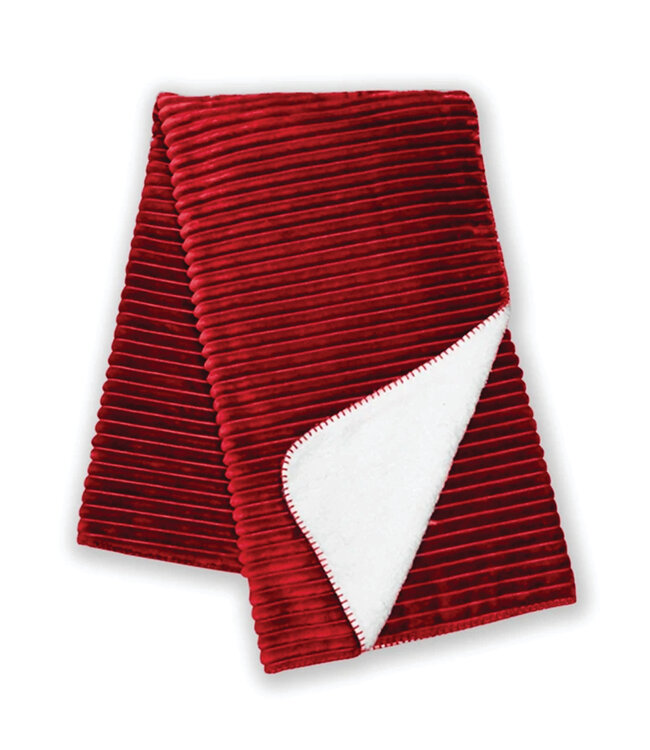 LAUREN TAYLOR PORTIA RIBBED PLUSH MICRO MINK REVERSE TO SHERPA BLANKET 60X90" (MP6)