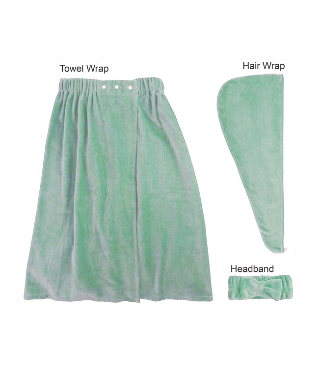 3Pc ADULT SPA GIFT SET GREEN