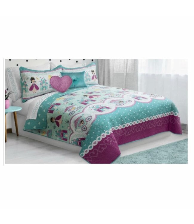 FIONA 3PC JUVENILE PRINTED QUILT SET MULTI DOUBLE/QUEEN