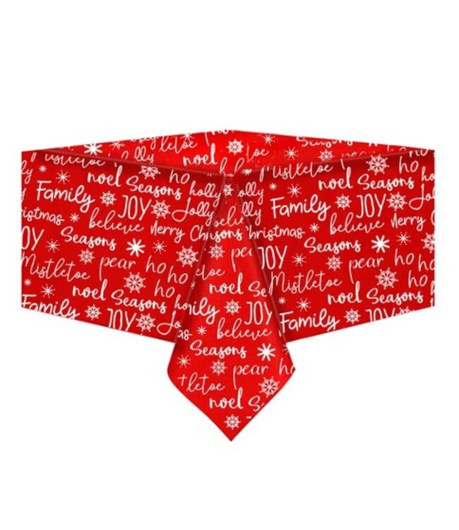 PRINTED CHRISTMAS FLANNEL BACKED PEVA TABLECLOTH 5 AST DESIGNS sold separatly