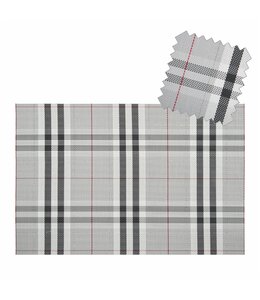 LUREX CHRISTMAS PLACEMATS CLASSIC GREY PLAID 12X18"