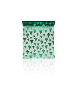 TABLE RUNNER CHRISTMAS TREES FOIL GREEN (MP12)